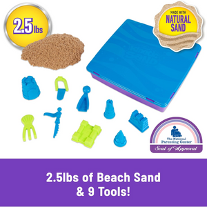 Kinetic Sand Deluxe Beach Castle Set 2.5lbs Sand with Molds Tools Sensory Toy 5+