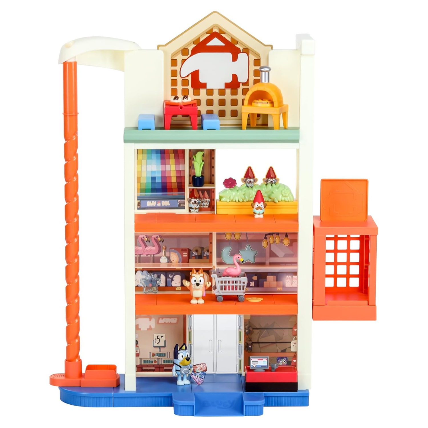 Bluey Hammerbarn Shopping Playset 22" Tall with Figures, Lights & Sounds
