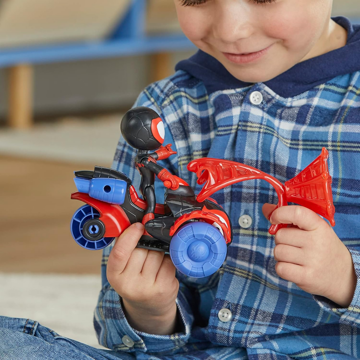 Spidey And Friends Techno Racer Vehicle Miles Morales With Accessory New Toy