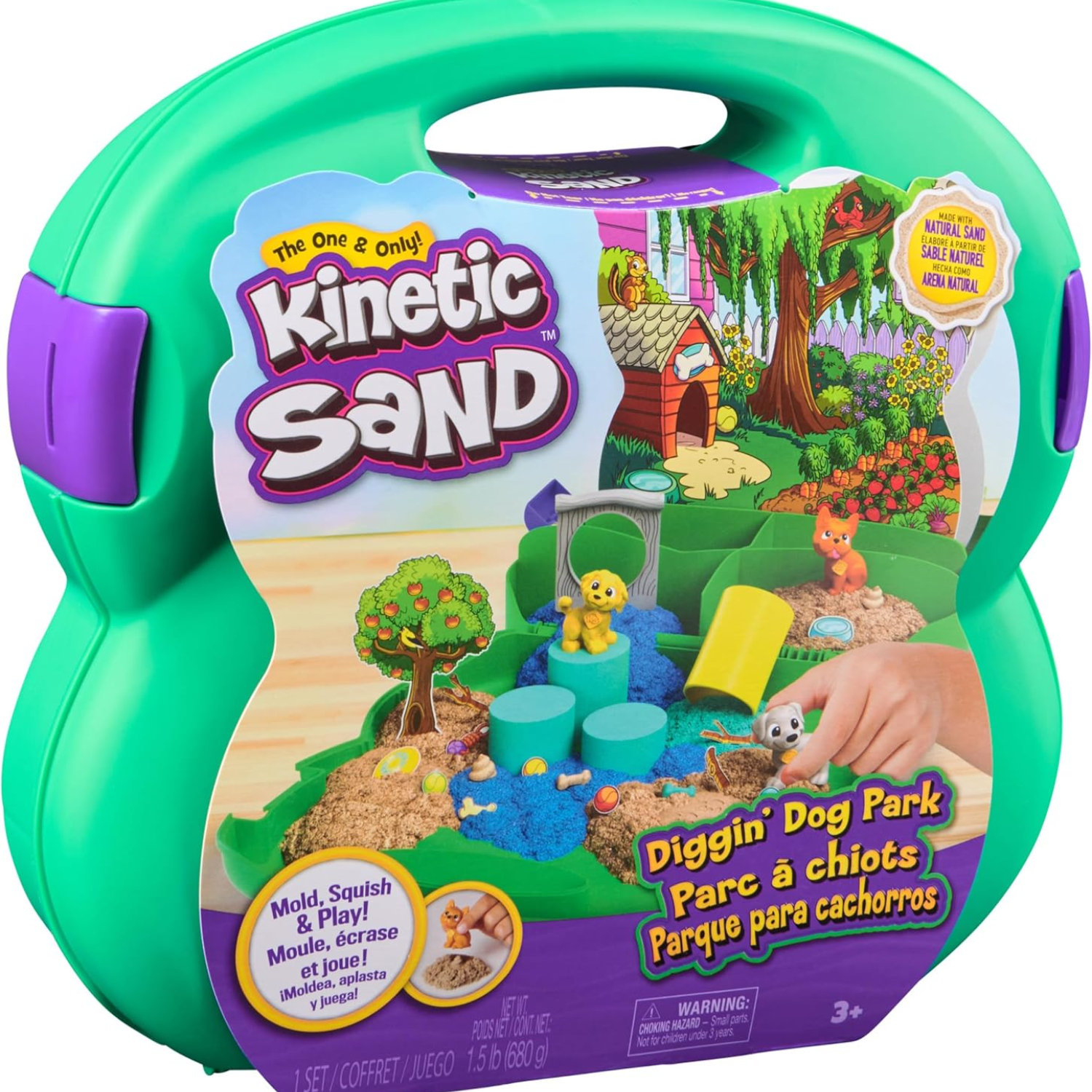 Kinetic Sand Diggin Dog Park Set 680g Play Sand 3 Tools Creative Sensory Toy Kid