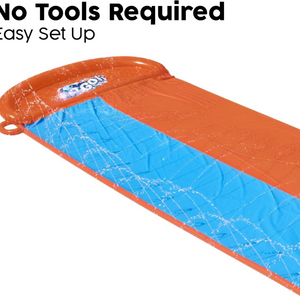 H2OGO Double Lane Inflatable Water Slide Splash Pool Sprinklers Backyard Fun 3+