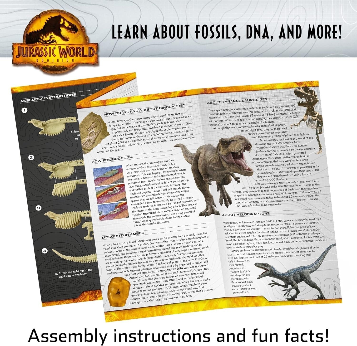 Jurassic World Dominion Dinosaur Dig Blue T-Rex & Amber STEM Excavation Kit Tool