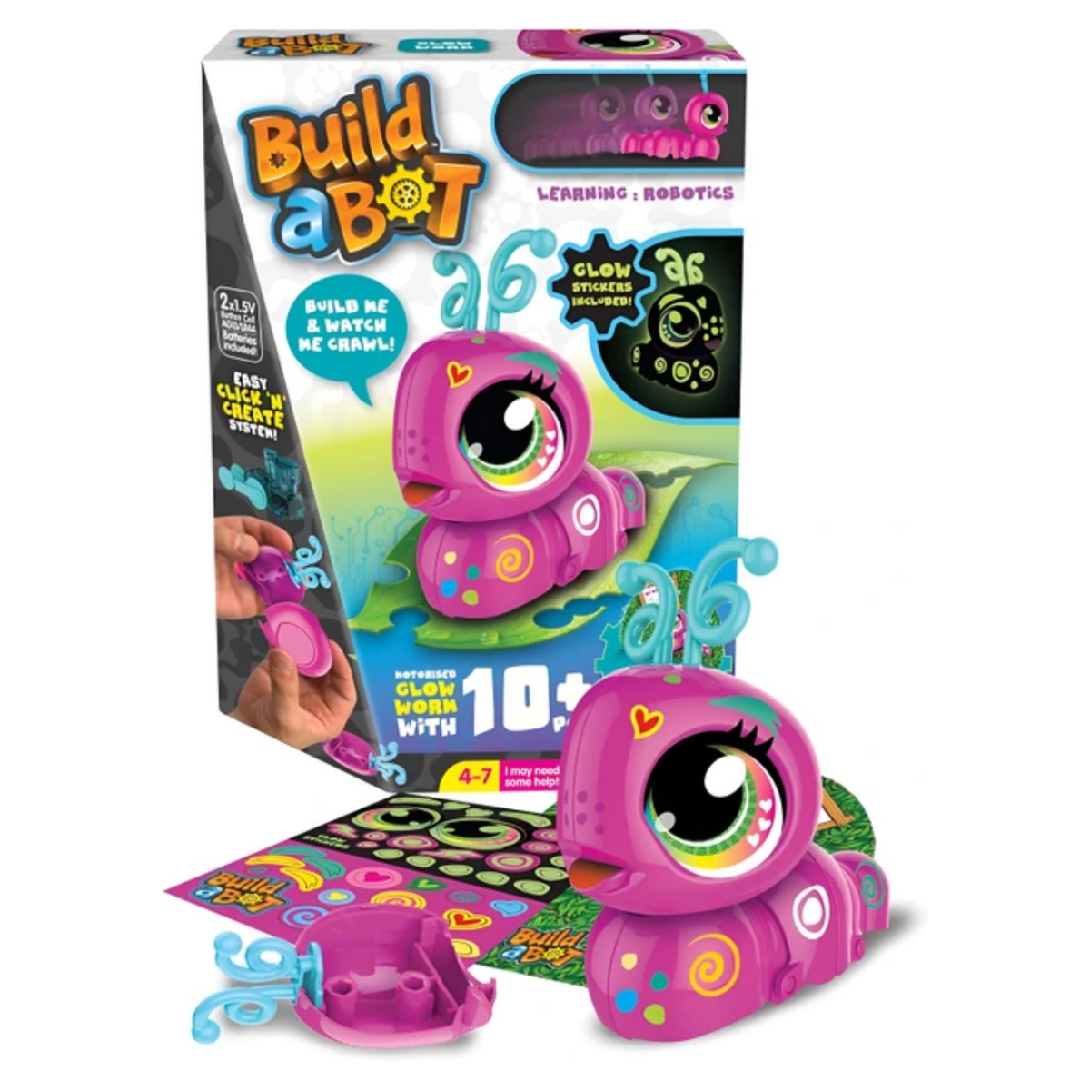 Build a Bot Build Your Own Interactive Pet Glow Worm New Toy
