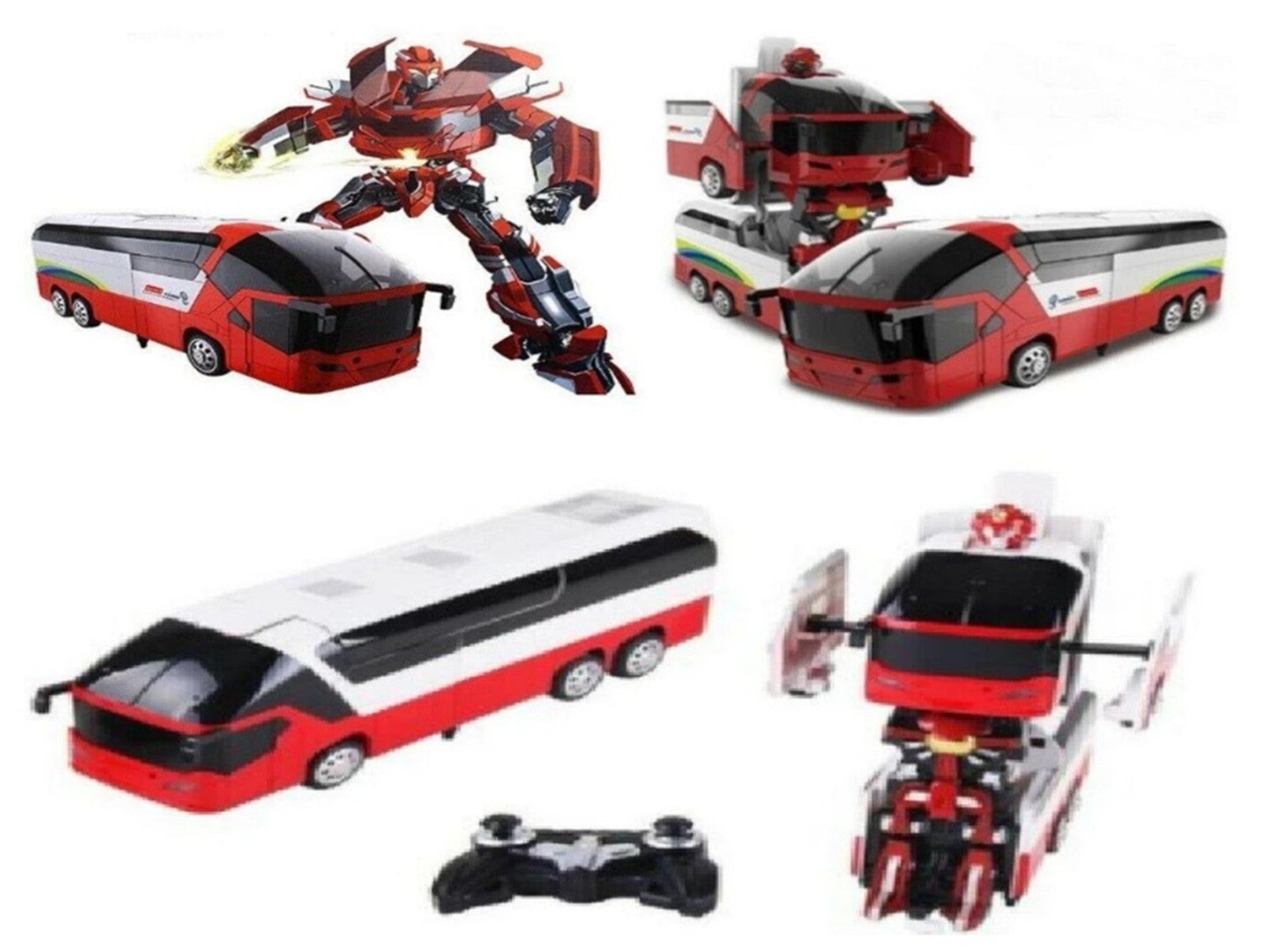 MZ Transforming Toy Bus 2372P RC IR Remote Control Robot Car Race Racing Robot