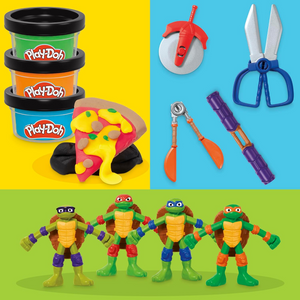 Play-Doh Teenage Mutant Ninja Turtles Cowabunga Bendy 4 Inch Action Figures Set