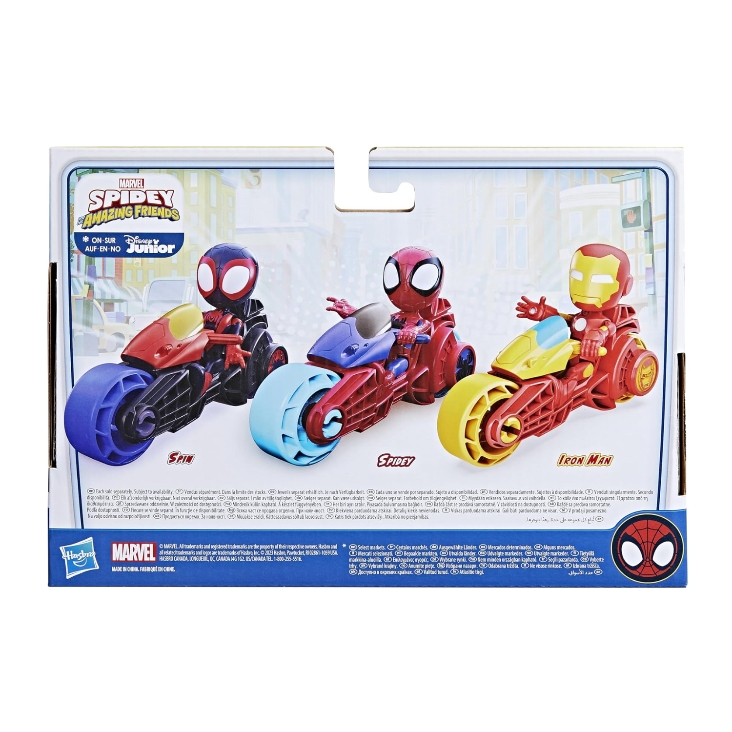 Spidey and Friends Iron Man Figure with Motorbike Toy 4" Preschool Set