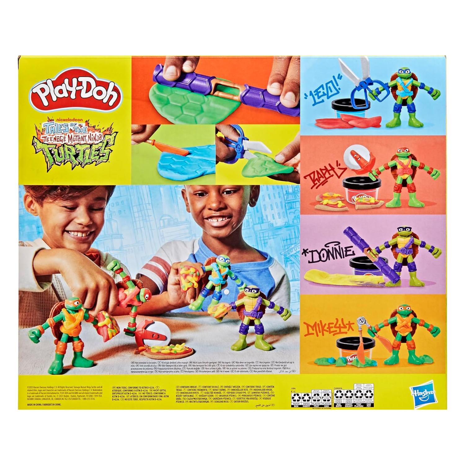 Play-Doh Teenage Mutant Ninja Turtles Cowabunga Bendy 4 Inch Action Figures Set