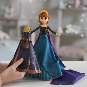 Frozen 2 Anna Queen Transformation Fashion Doll 2 Outfits 2 Hair Styles Ages 3 +