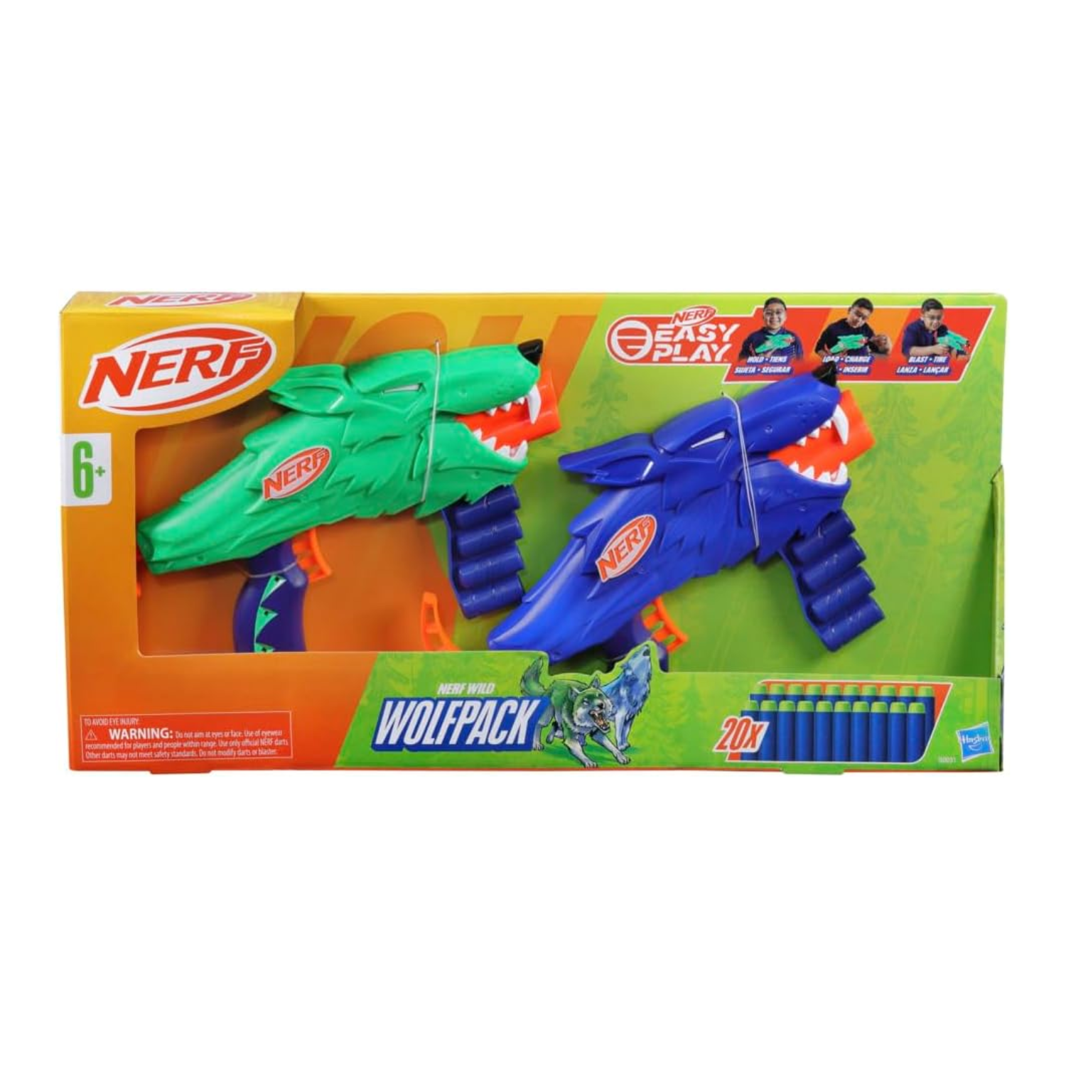 Nerf Wild Wolfpack 2 Pack Blasters Ages 6+ New Toy Play Gift