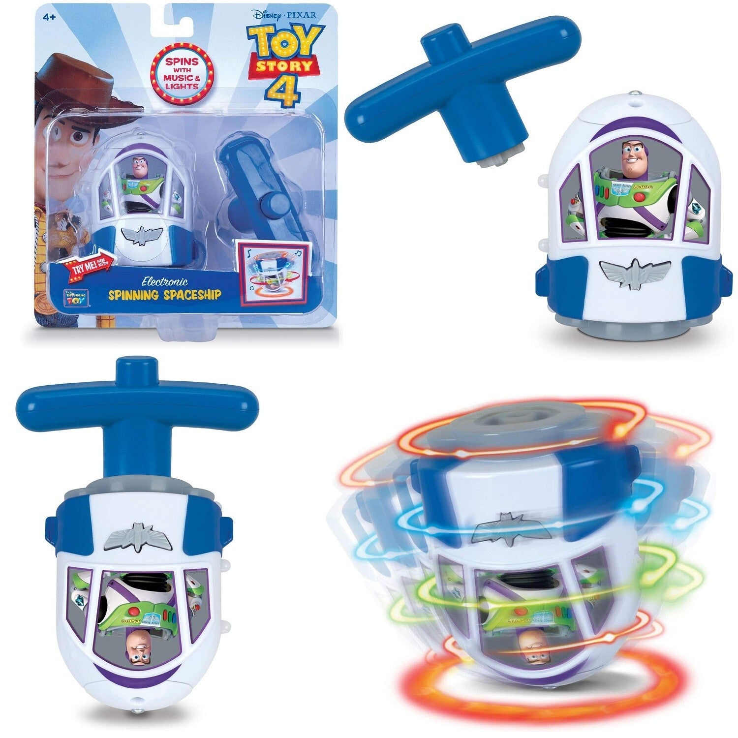 Disney Pixar Toy Story 4 Electronic Spinning Space Rocket Spaceship Alien Play
