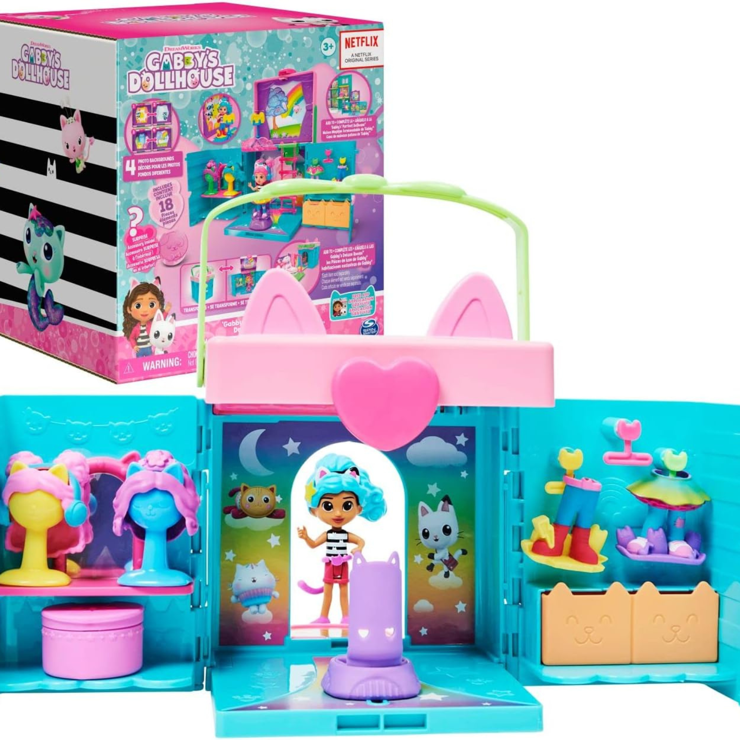 Gabby Dollhouse Dress Up Closet Playset with Figure Accessories Toy Age 3 Plus