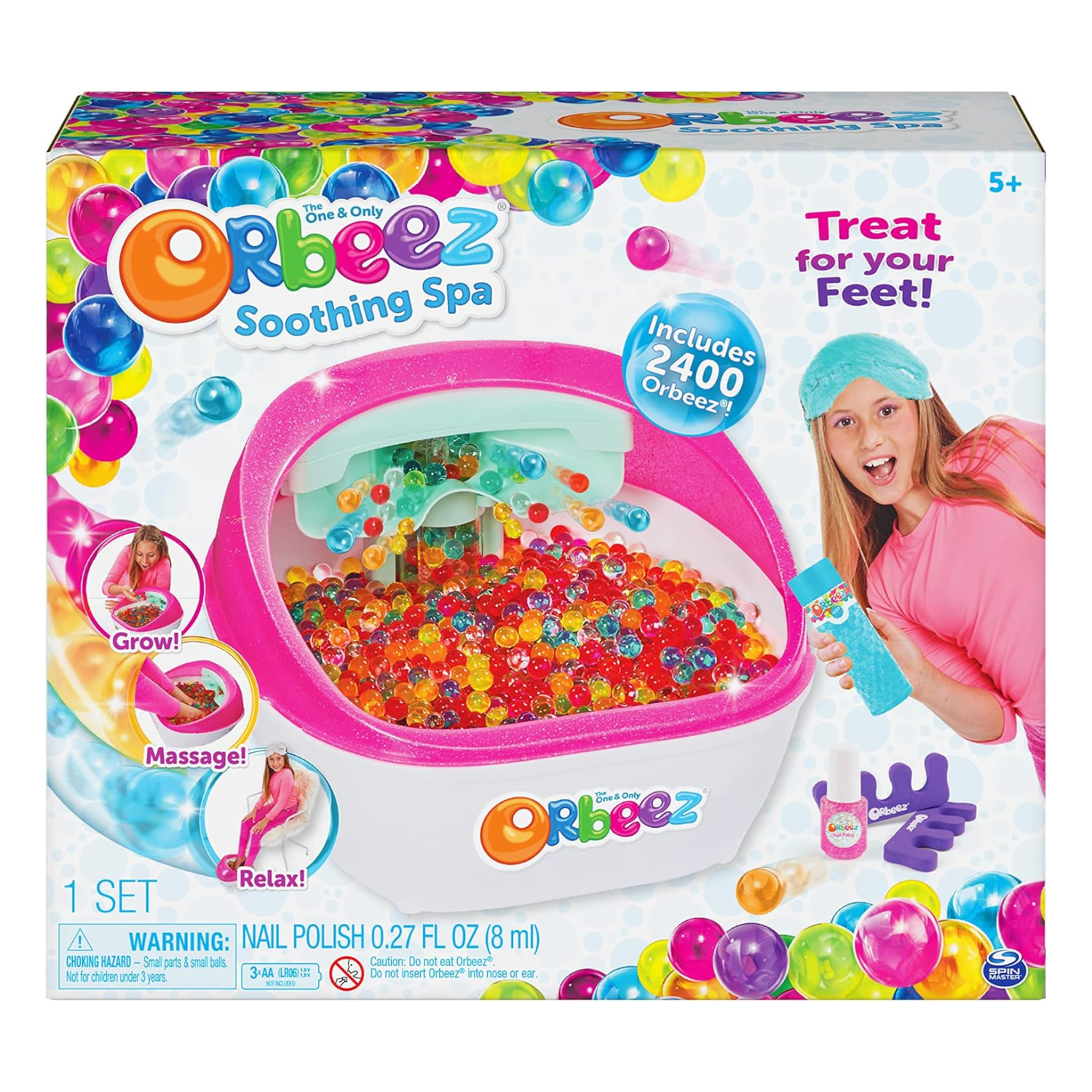 Orbeez Ultimate Soothing Foot Spa Set 2400 Beads Nail Polish Toe Separators Gift