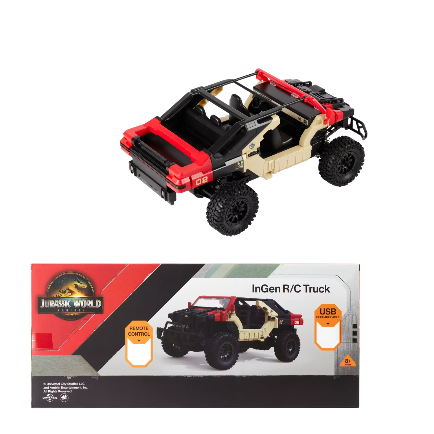 R/C Truck Jurassic World Rebirth InGen Remote Control New Toy