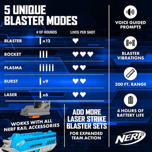 Nerf Laser Strike 4 Player Laser Tag Set Blasters Holsters 300ft Range