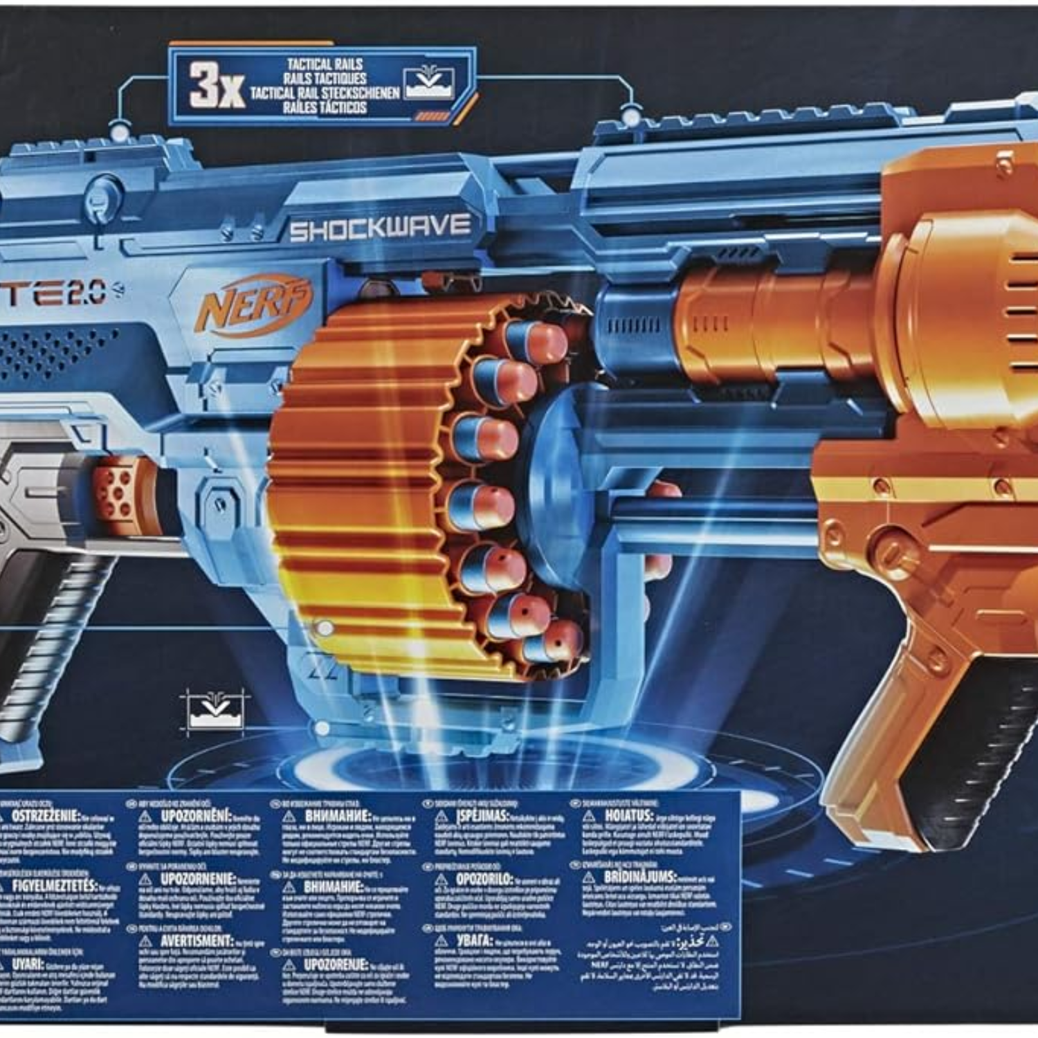 Nerf Elite 2.0 Shockwave RD-15 Blaster Pump Action 30 Darts 15-Dart Drum 8+