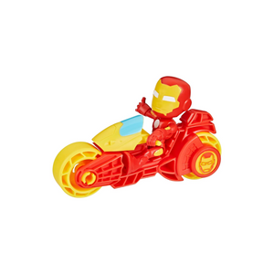 Spidey and Friends Iron Man Figure with Motorbike Toy 4" Preschool Set
