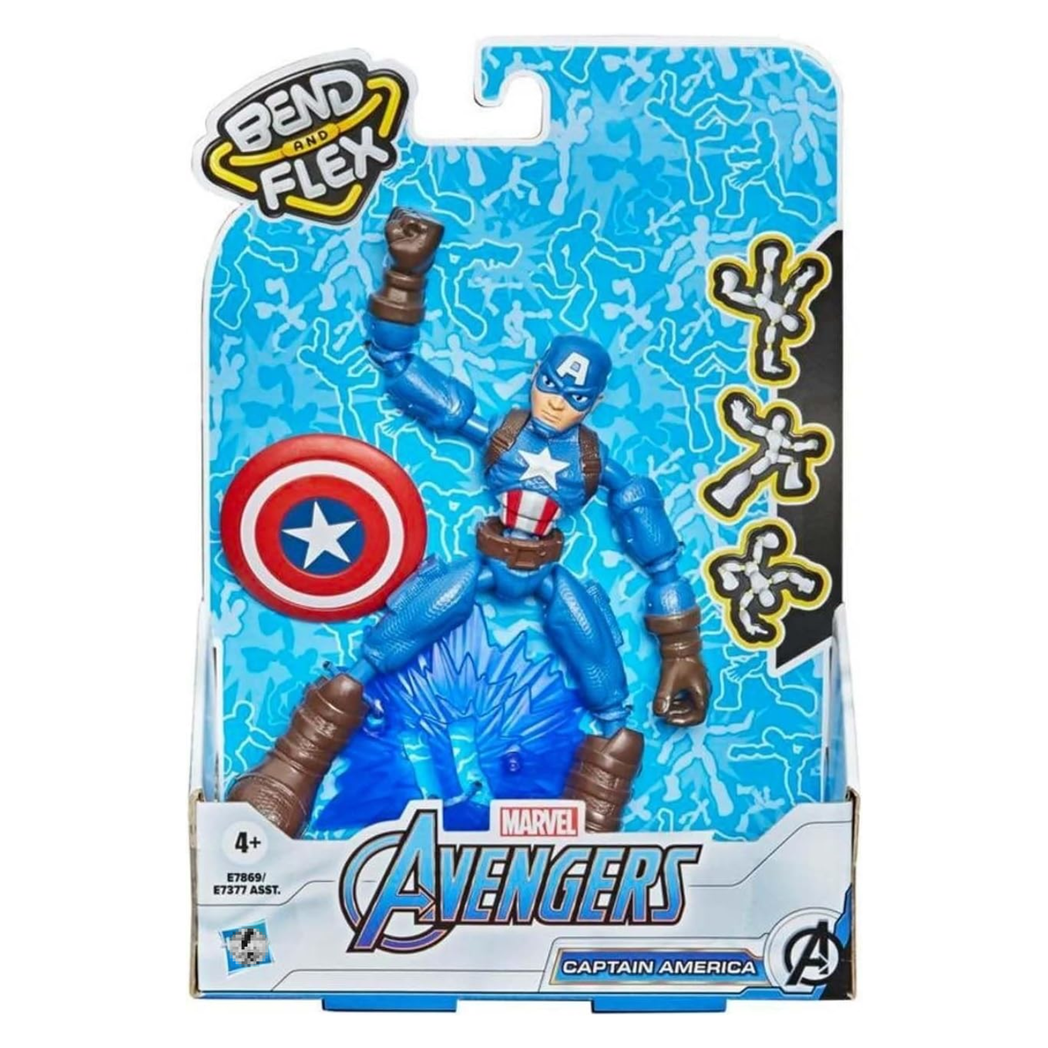 Marvel Avengers Bend and Flex Captain America 6" Flexible Action Figure Toy