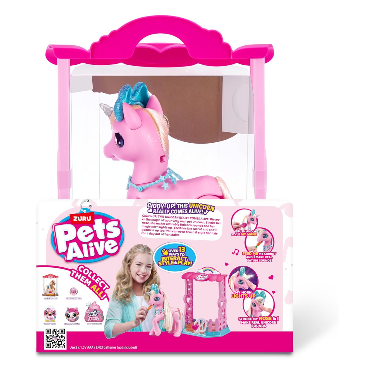 Pets Alive Zuru My Magical Unicorn and Stable Battery Powered Interactive Roboti