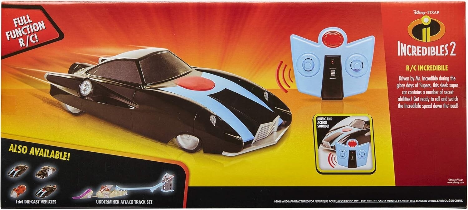 The Incredibles 2 RC Incredible Car 2.4GHz Ages 8+ Remote Control Play IR Race