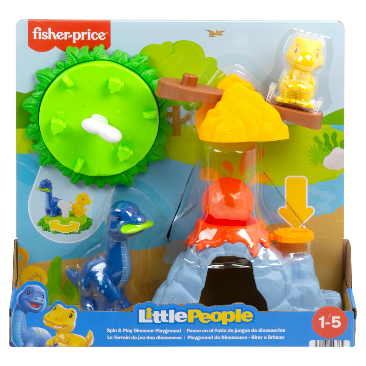 Fisher-Price Little People Toddler Playset Spin And Play Dinosaur Playground