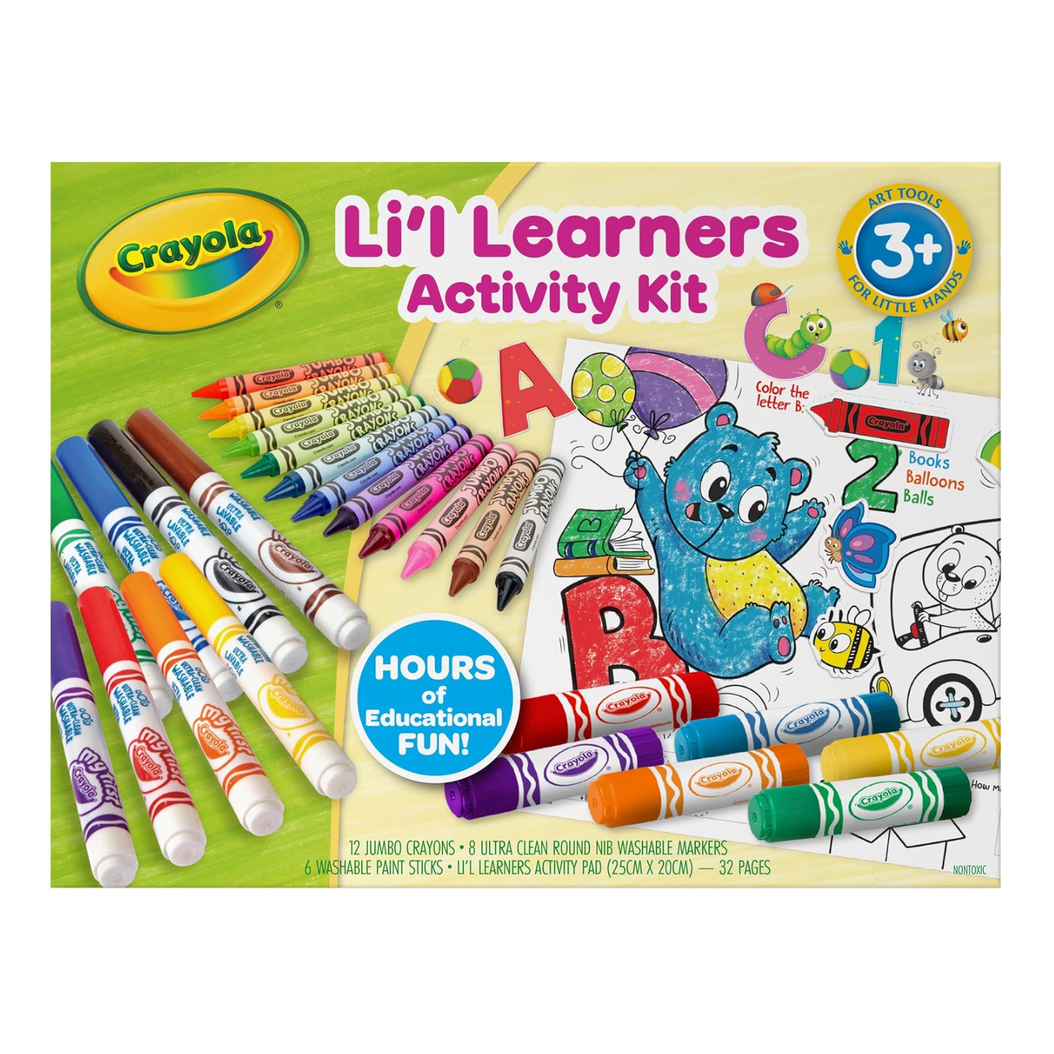 Crayola Lil Learners Activity Set Crayons Markers Paint Sticks Learn Play 3 Plus