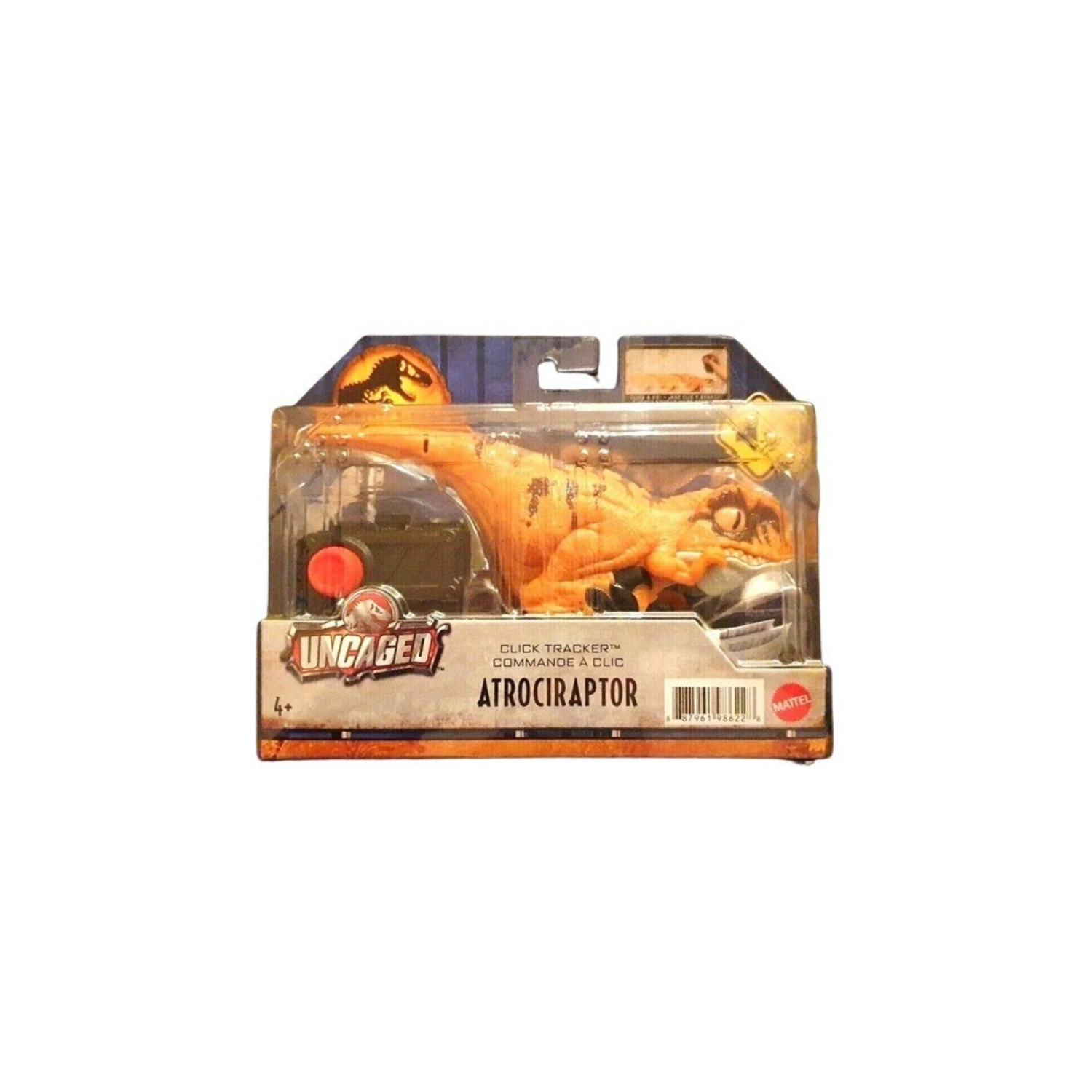 Jurassic World Dominion Uncaged Stripe Atrociraptor Click Tracker Dino Toy 4+
