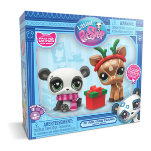 Littlest Pet Shop Winter Pals Holiday Set 2 Bobblin Pets Cute Festive Accessorie