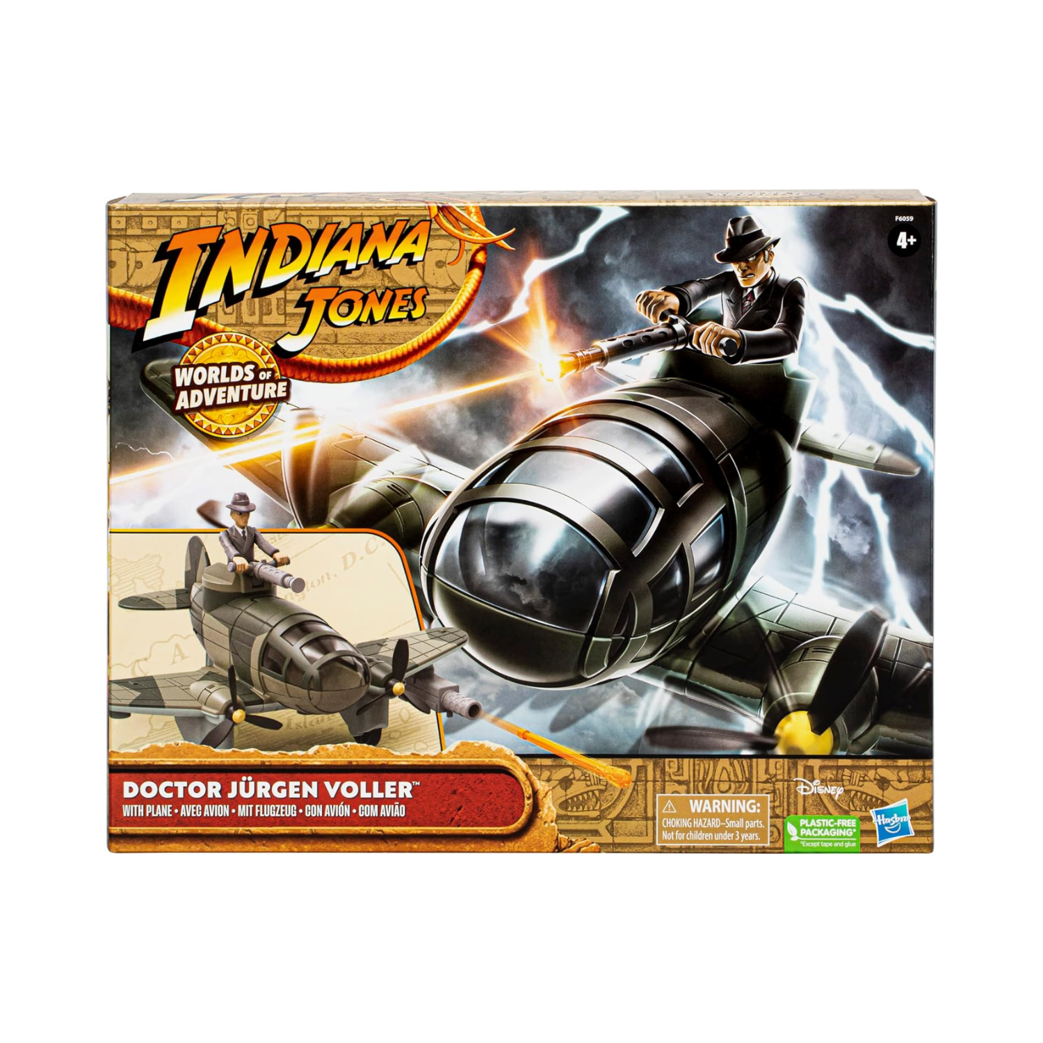 Indiana Jones Worlds of Adventure Doctor Jürgen Voller Plane Action Figure Set4+
