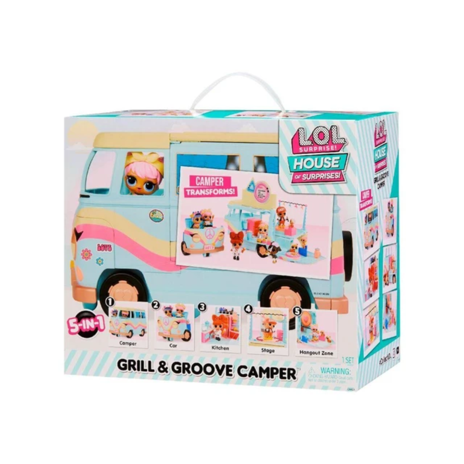 LOL Surprise 5-in-1 Grill & Groove Camper Doll Playset House Car Gift Toy