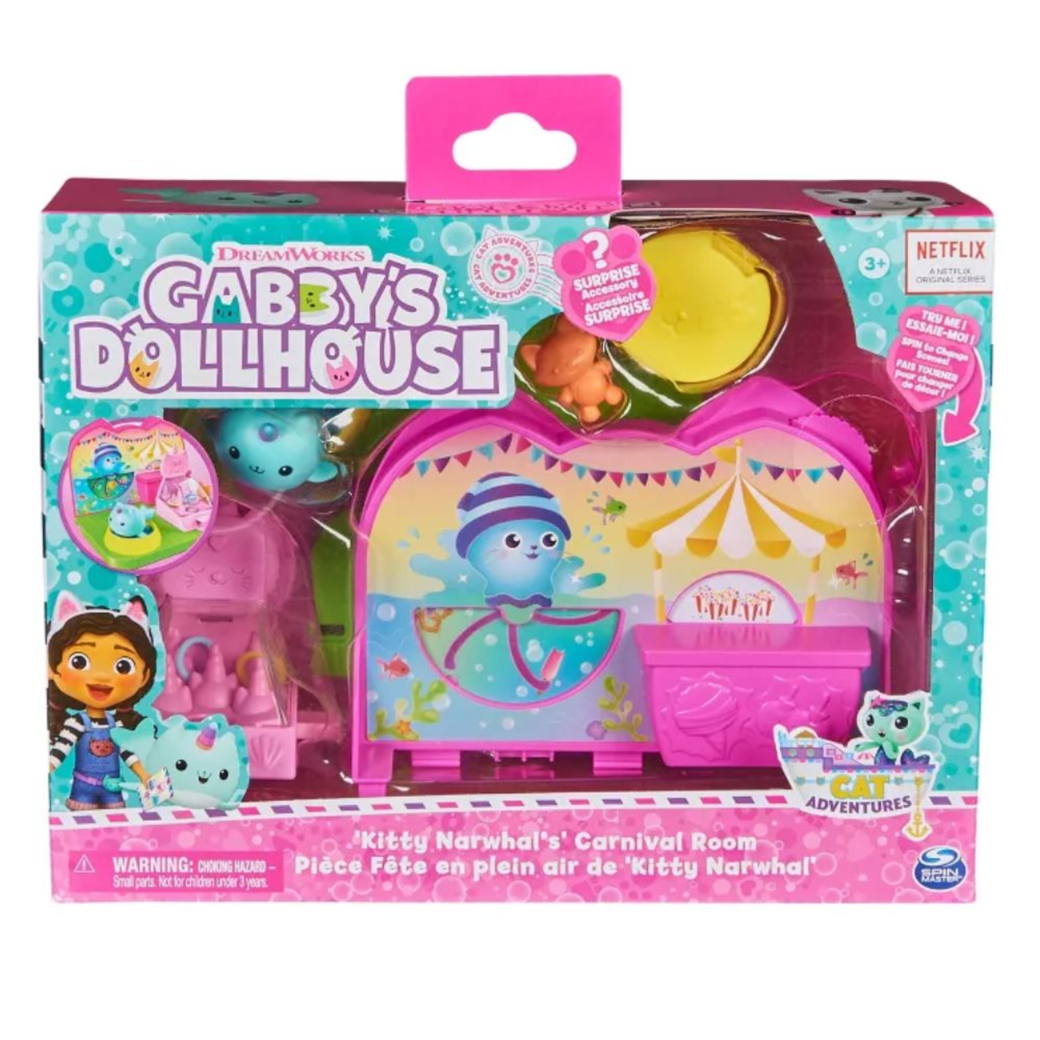 Gabby Dollhouse Deluxe Room Kitty Narwhal Carnival Room Playset