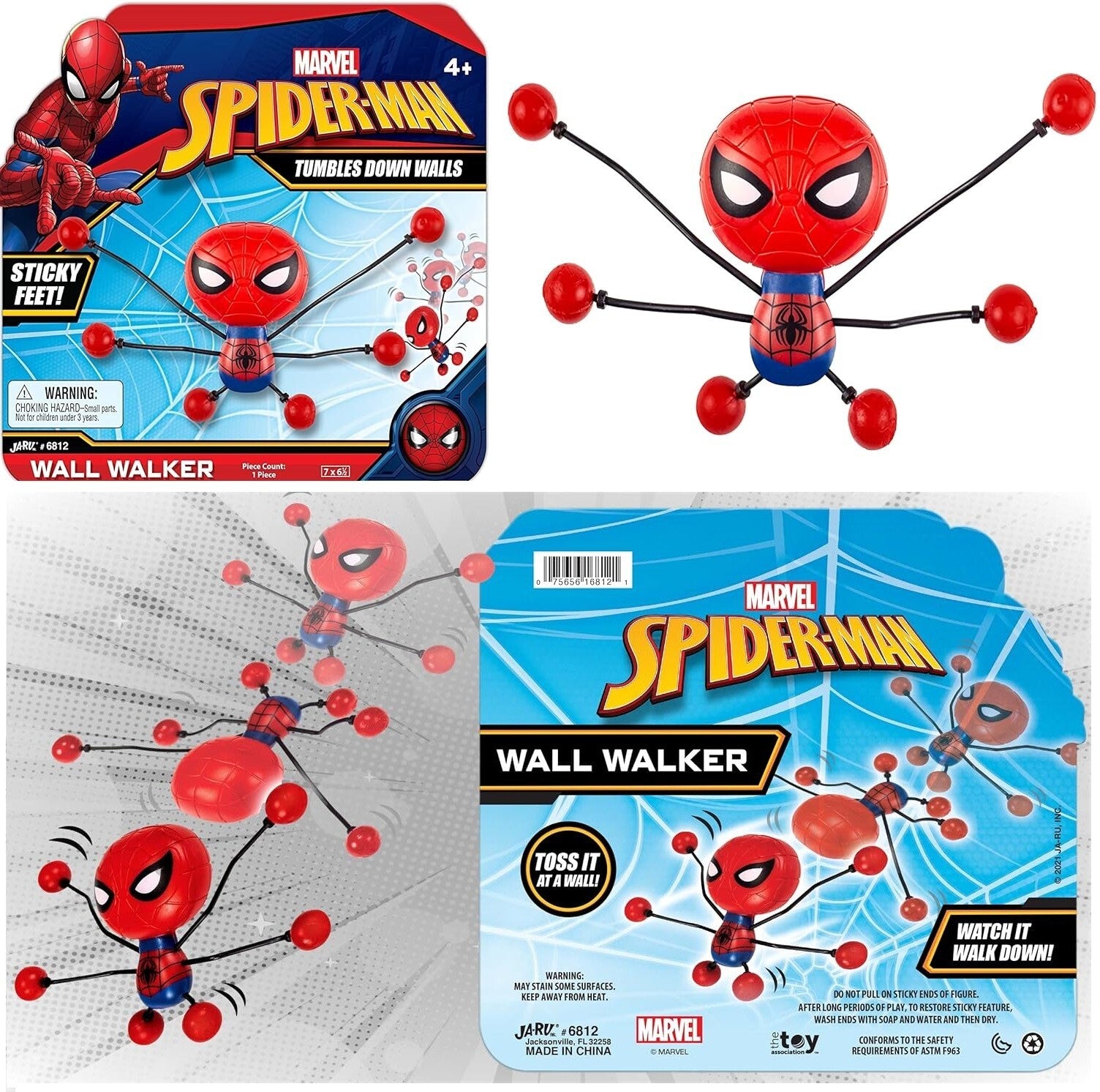 Spiderman Wall Walker Spidey flip and crawl squish and stretch Hero Marvel