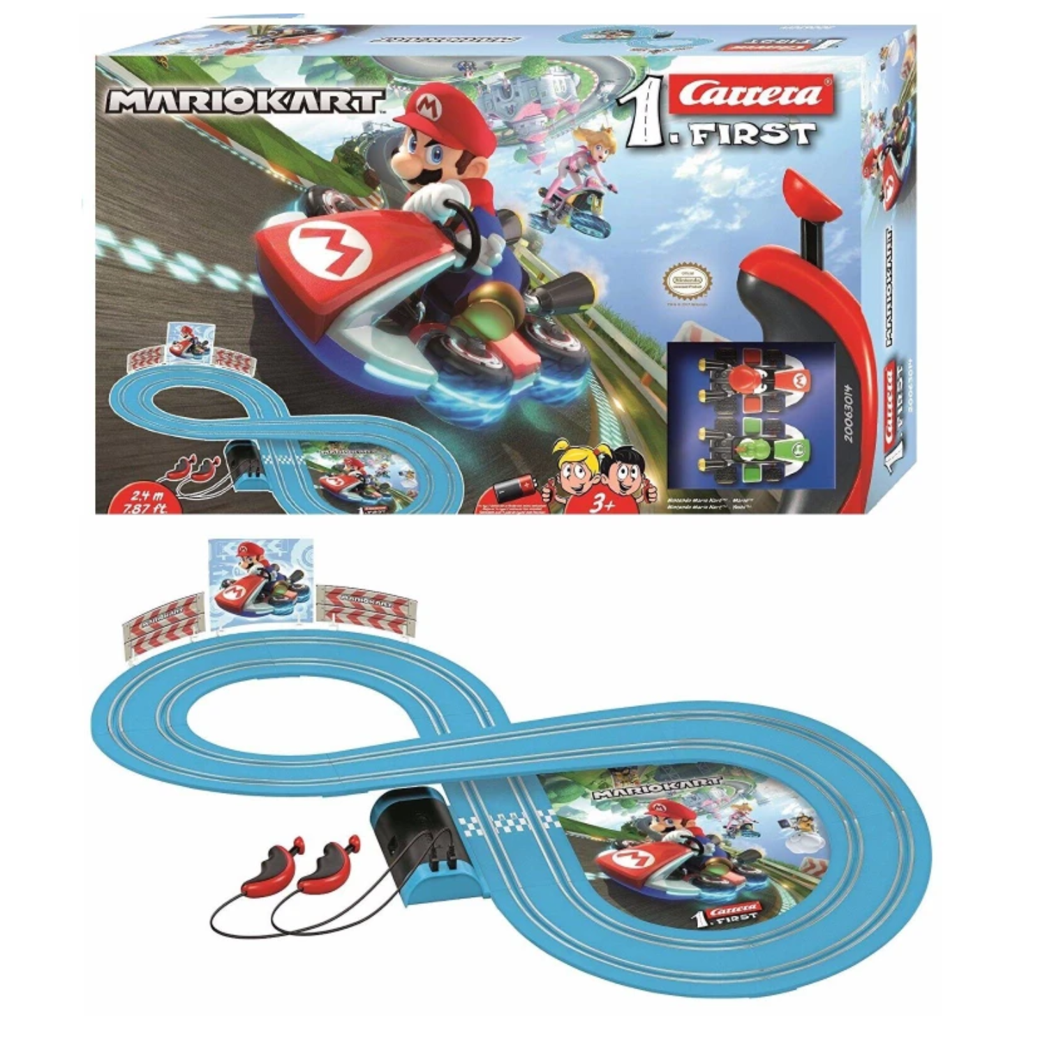 Wii Mario Kart RC IR Radio Remote Control Slot Car Race Track Ages 3+ Carrera