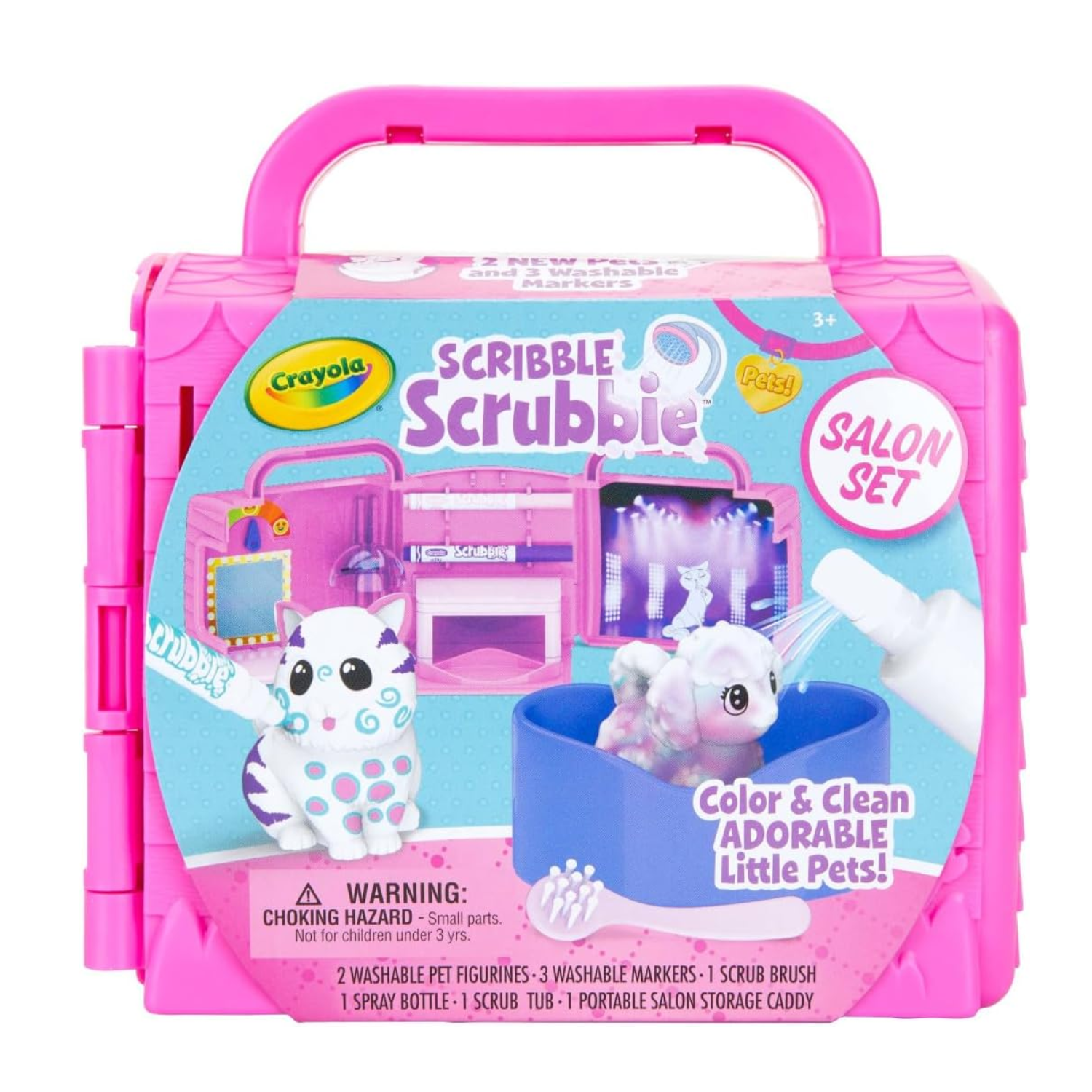 Crayola Scribble Scrubbie Pets Salon Playset with Washable Markers for Kids 4+
