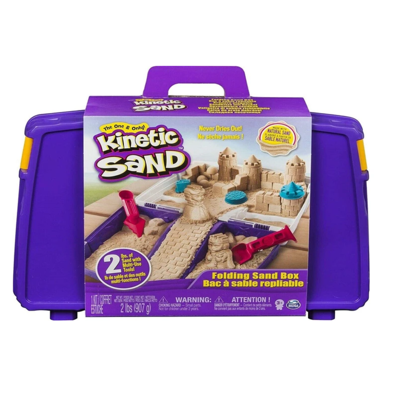 Kinetic Sand Folding Sandbox 3+ Toy Play Build Castle King Queen Watch