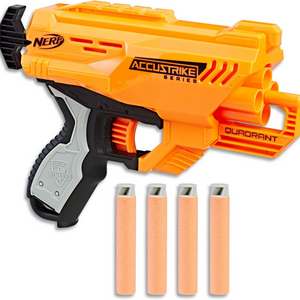 Nerf Elite Accustrike Quadrant Blaster 4 Dart Drum Compact Shot Ages 8 Plus Play