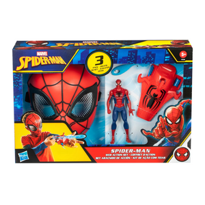 Spider Man Web Action Playset Mask Figure Set with Slinger Toys Role Play 5 Plus