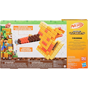 Nerf Minecraft Firebrand Axe Blaster 3 Dart Capacity Edge Ages 8 Plus Play Kids
