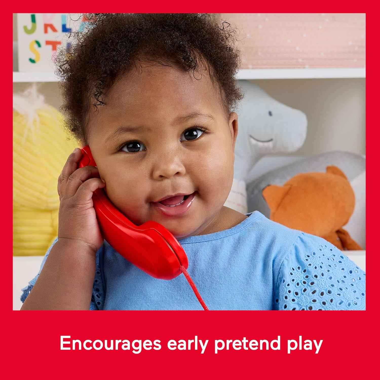 Fisher-Price Red Chatter Pull Along Telephone New Toy