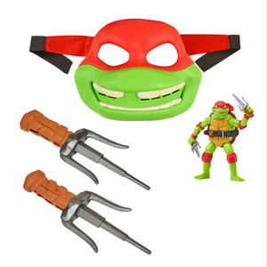 TMNT Raphael Movie Roleplay & Action Figure Bundle Hero Playset for Kids Ages 4+