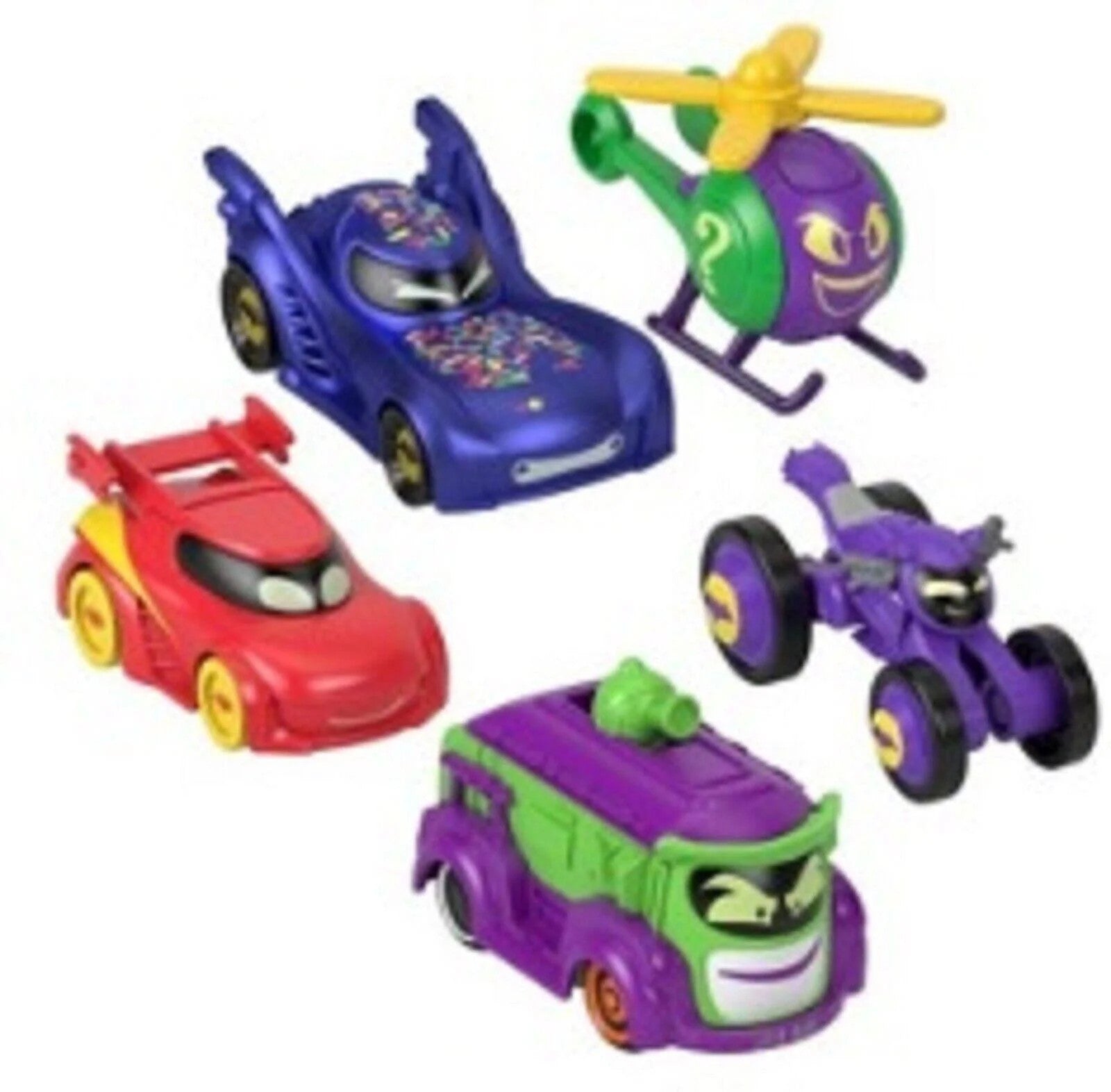 Fisher-Price DC Batwheels Metal Diecast 1:55 Scale 5 Pack Cars Batcave Batman