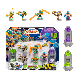 Akedo TMNT Battle Pack 5 Mini Warriors Donatello Leonardo Raph Mike Shredder Toy