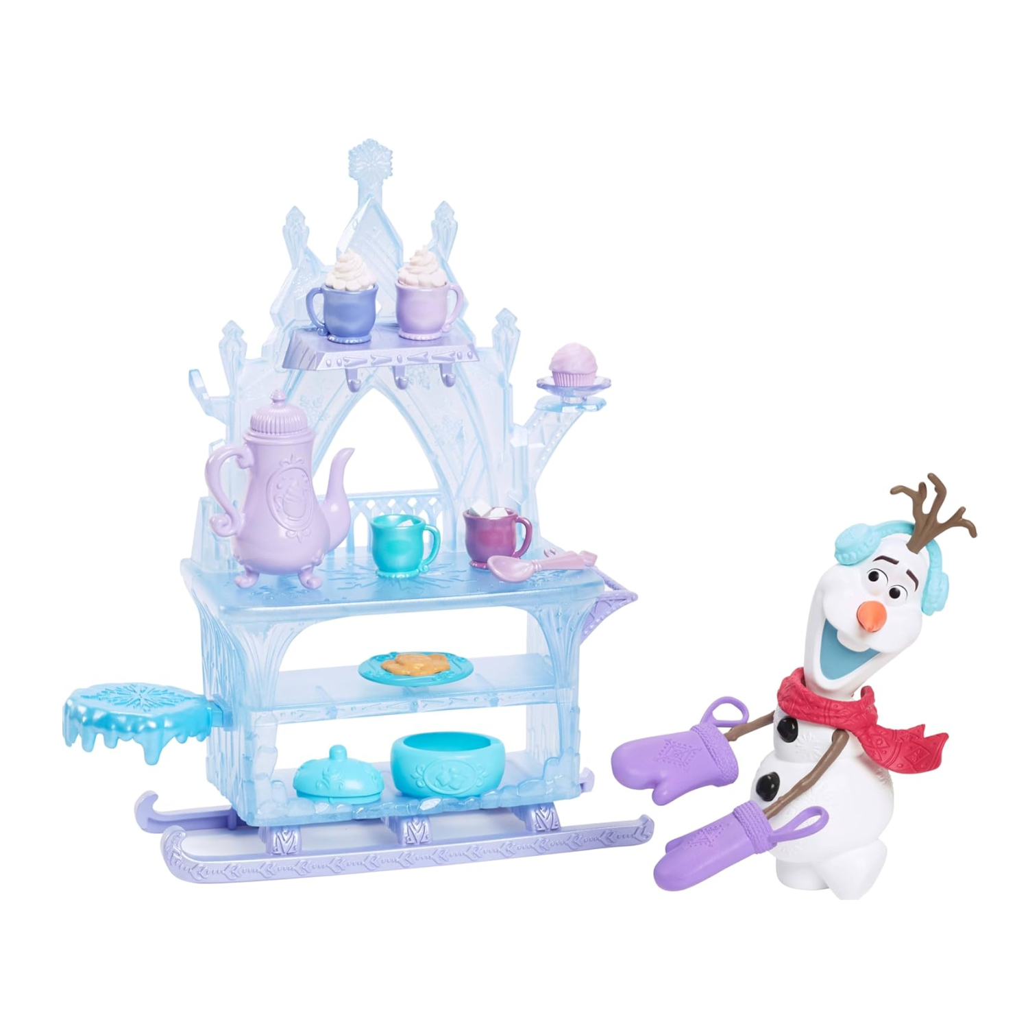 Frozen Olaf Treat Sled Playset Doll Cart 15 Plus Accessories Winter Festival Fun