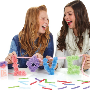 Pom Pom Wow! Snap & Decorate Set – 50 Pom Poms, Letters, Cards, Ribbon
