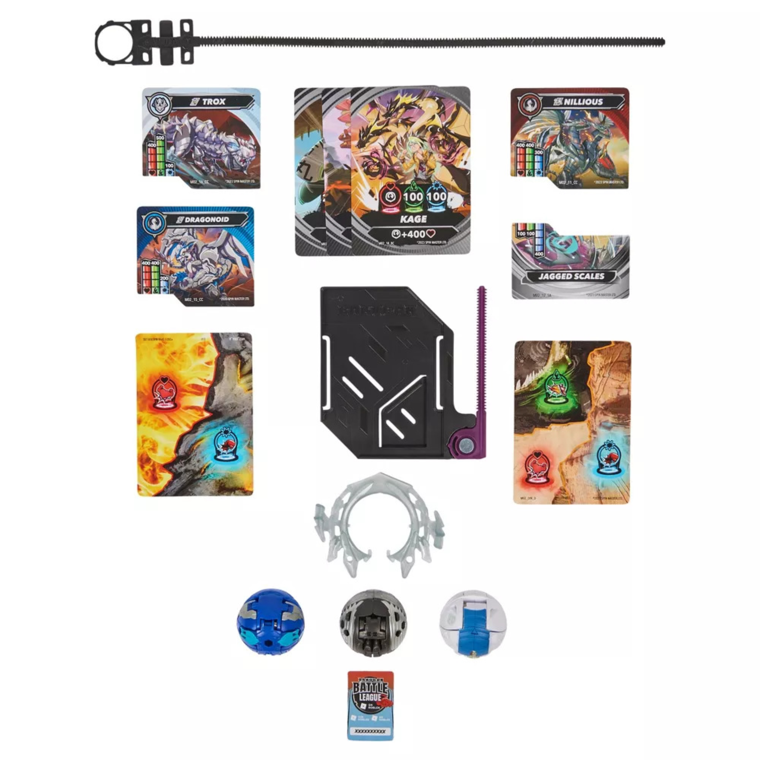 Bakugan Special Attack Nillious Dragonoid Trox 3 Pack Spinning Battle Figur Play