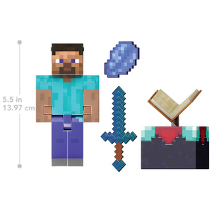 Minecraft Diamond Level Steve Action Figure New Toy With Accessories