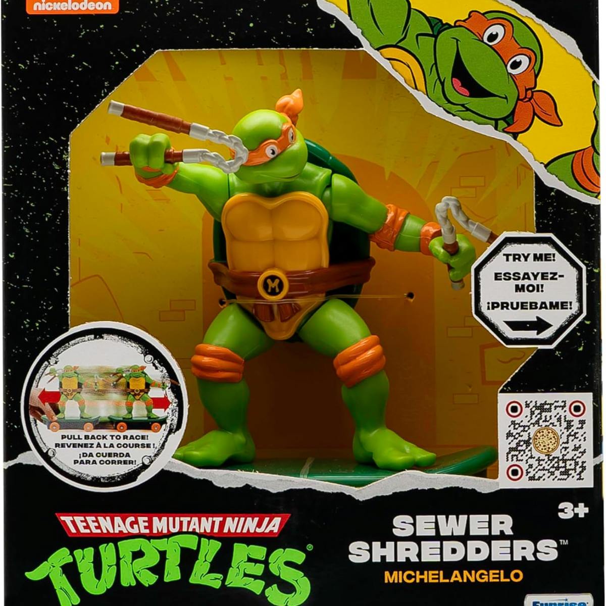 Teenage Mutant Ninja Turtles Michelangelo Sewer Shredders Skate New Toy