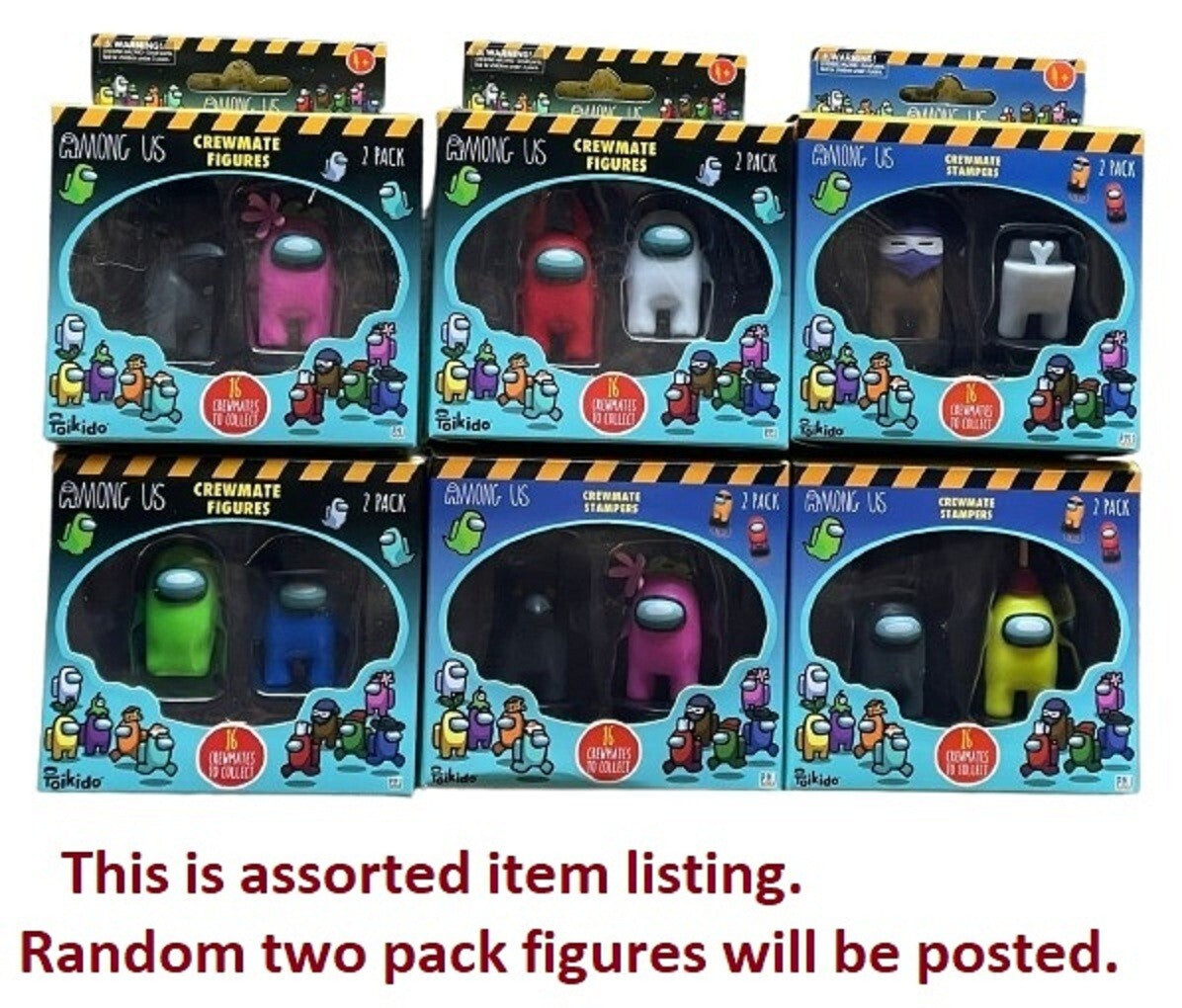 Among Us Randomly assorted  Crewmate Stampers 2 Pack Assortment Figures Action