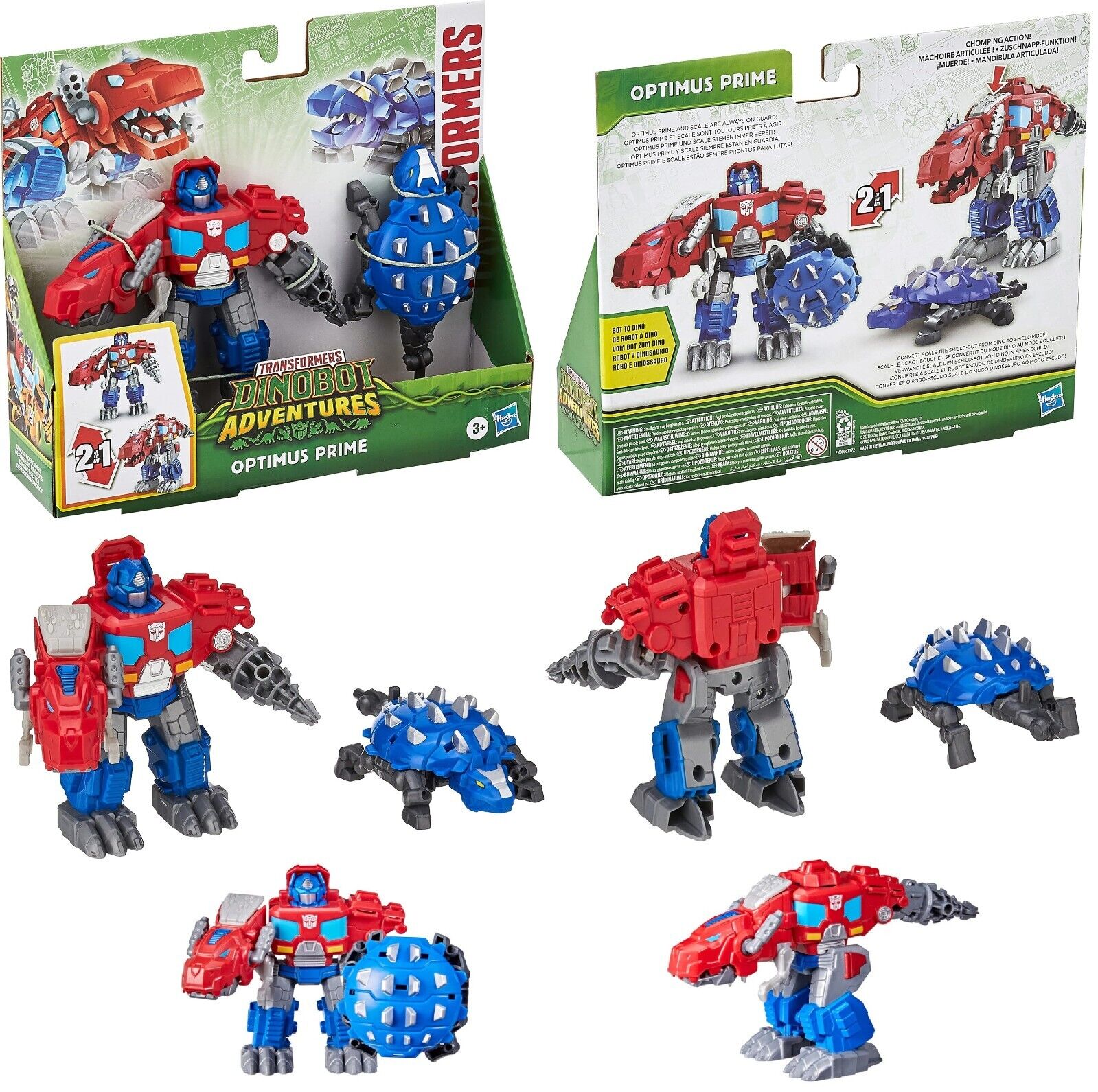 Transformers Dino Assorted 2-Pack Bumblebee Optimus Prime Robot New Toy Dinobot