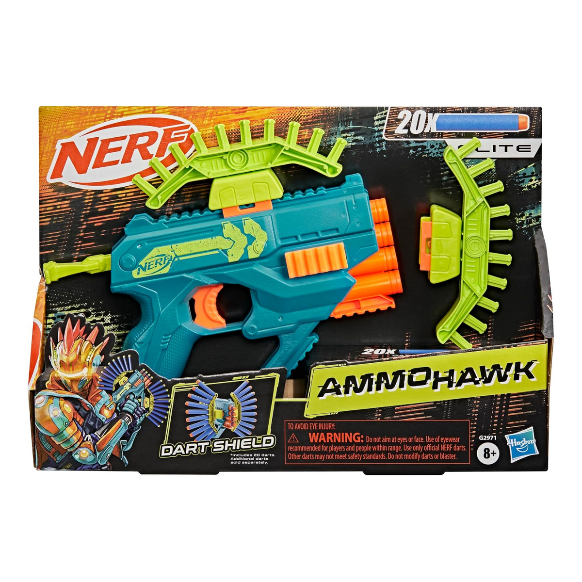 Nerf Elite Rebel Ops Ammohawk Blaster With 20 Darts Ages 8+ New Toy