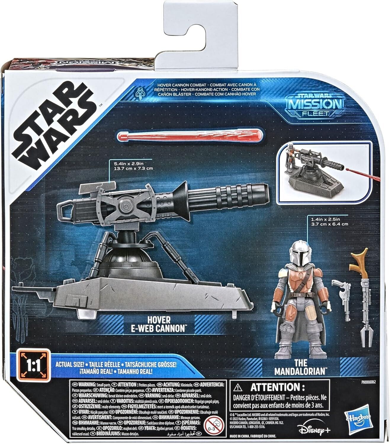 Star Wars Mission Fleet Expedition Class The Mandalorian Hover E-Web Cannon Play